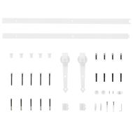 Плъзгаща врата с монтажни части, 90x210 см, борово дърво масив