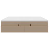 Османска легло с матрак, капучино, 160x200 см, изкуствена кожа