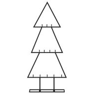 Метална коледна елха за декорация черна 60 см