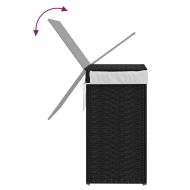 Кош за пране с капак, черен, 46x33x60 см, полиратан