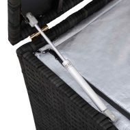 Градински сандък за съхранение, черен, 150x50x60 см, полиратан