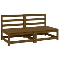 Градински средни дивани, 2 бр, меденокафяви, бор масив