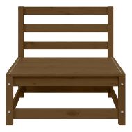 Градински средни дивани, 2 бр, меденокафяви, бор масив