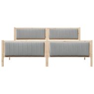 Рамка на леглото с таблото Кафяв и светло сив 200 x 200 cm