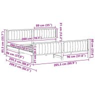 Рамка на леглото с таблото кафяво и тъмносиво 200 x 200 cm