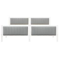 Рамка на леглото с таблото Бял и светлосив 200 x 200 cm