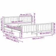 Рамка на леглото с таблото кафяво и тъмносиво 180 x 200 cm
