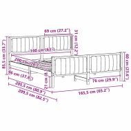 Рамка на леглото с таблото Бял и светлосив 160 x 200 cm