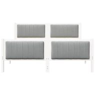 Рамка на леглото с таблото Бял и светлосив 150 x 200 cm