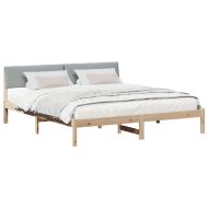 Рамка на леглото с таблото Кафяв и светло сив 180 x 200 cm