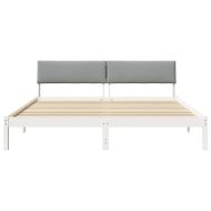 Рамка на леглото с таблото Бял и светлосив 180 x 200 cm