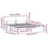 Рамка на леглото с таблото Бял и светлосив 180 x 200 cm