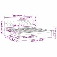 Рамка на леглото с таблото кафяво и тъмносиво 200 x 200 cm