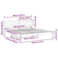 Рамка на леглото с таблото Кафяв и светло сив 180 x 200 cm