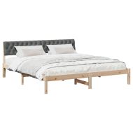 Рамка на леглото с таблото кафяво и тъмносиво 180 x 200 cm