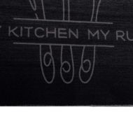 Килим за кухня Прибори за хранене Черно 180 x 60 cm Кадифе