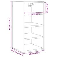 Висящ шкаф Riga Черен дъб 30 x 29,5 x 60 см Инженерно дърво