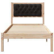 Рамка за легло с таблото Черно 75 x 190 cm Солидно борово дърво