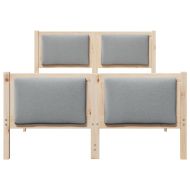 Рамка за легло с таблото Светлосиво 120 x 190 cm текстил