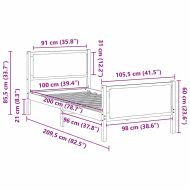 Рамка за легло с таблото Таупе 100 x 200 cm текстил