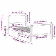 Рамка за легло с таблото Таупе 90 x 200 cm текстил