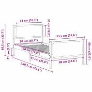Рамка за легло с таблото Таупе 90 x 190 cm текстил