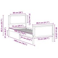 Рамка за легло с таблото Черно 75 x 190 cm текстил