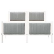 Рамка на леглото с таблото Бял и светлосив 135 x 190 cm