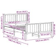 Рамка на леглото с таблото кафяво и тъмносиво 120 x 190 cm