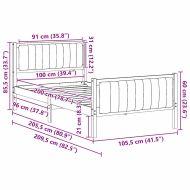 Рамка на леглото с таблото кафяво и тъмносиво 100 x 200 cm