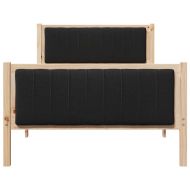 Рамка на леглото Кафяв и черен 100 x 200 cm Борово дърво масив