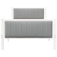 Рамка на леглото с таблото Бял и светлосив 100 x 200 cm