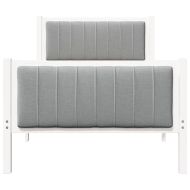 Рамка на леглото Бял и светлосив 90 x 190 cm Борово дърво масив