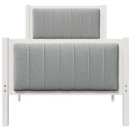 Рамка на леглото Бял и светлосив 75 x 190 cm Борово дърво масив