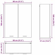 Висящ шкаф Riga Черния дъб 80 x 31 x 100 см Инженерно дърво