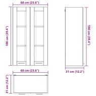 Висящ шкаф с врата Сонома дъб 60 x 31 x 100 см Инженерно дърво