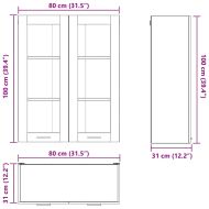 Висящ шкаф Riga Черния дъб 80 x 31 x 100 см Инженерно дърво