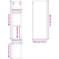 Висящ шкаф Черния дъб 20 x 29,5 x 80 см Инженерно дърво