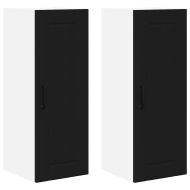 Кухненски шкаф 2 pcs Черно 30 x 31 x 80 см Инженерно дърво