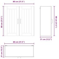 Кухненски шкаф Черно 80 x 31 x 80 см Инженерно дърво