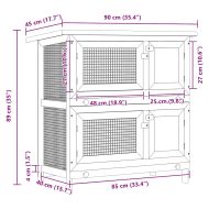 Външна клетка за зайци/други малки животни, 4 врати, дърво