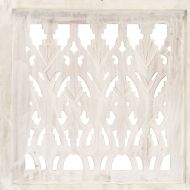 Ръчно резбован параван, 3 панела, бял, 120x165 cм, манго масив