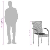 Стифиращи външни столове, 4 бр, сиви, полиратан