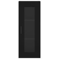 Висок шкаф, черна, 34,5x34x180 см, инженерно дърво