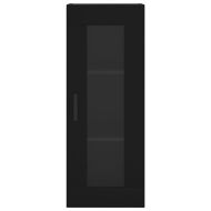 Висок шкаф, черна, 34,5x34x180 см, инженерно дърво