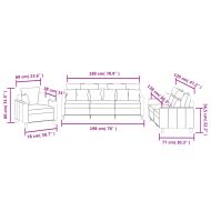 Комплект дивани 3 части с възглавници таупе текстил