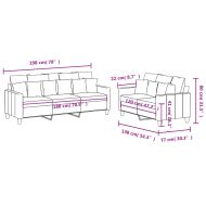 Комплект дивани от 2 части с възглавници, кафяв, плат