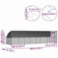 Клетка за пилета Сребрист 800 x 200 x 198.5 см