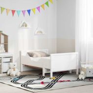 Рамка за легло с матрак Бяло 80 x 200 cm Борово дърво масив