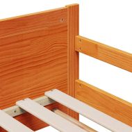 Рамка за легло с матрак Кафяво с восъчно покритие 80 x 200 cm